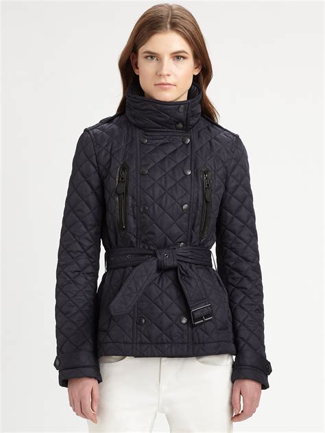 burberry brit blue quilted jacket|quilted burberry jacket outlet store.